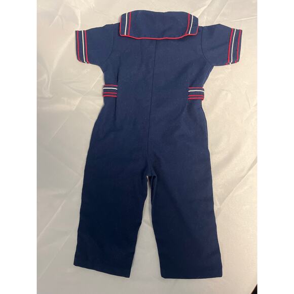 Vintage Sailor Suit -Navy Blue with Red and white trim Little Bitty‎ Size 3T - Picture 3 of 8